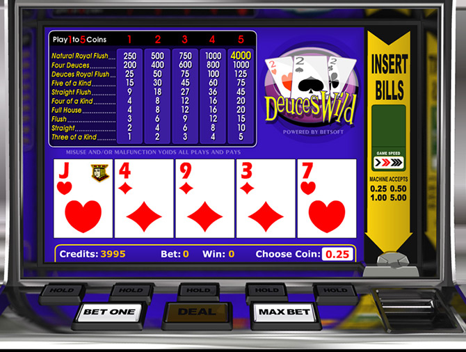 Jeux Video Poker Casino Deuces Wild Betsoft Gaming