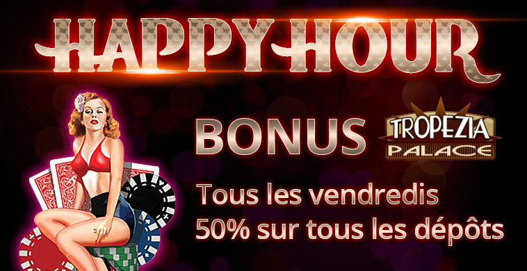 Bonus Happy Hour vendredis sur le casino Tropezia Palace
