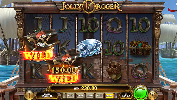 Tentez de gagner un maximum d'argent sur le jeu de casino mobile Jolly Roger 2