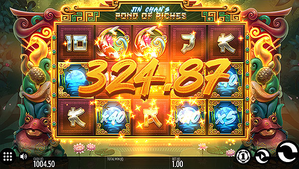 Gagner de l'argent sur le jeu de casino en ligne Jin Chan's Pond of Riches !