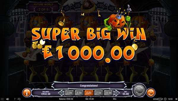 Big Bonus gagnant en argent réel sur la machine à sous Helloween de Play'n Go !