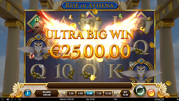Gagner de l'argent sur le jeu de casino en ligne Rise of Athena 
