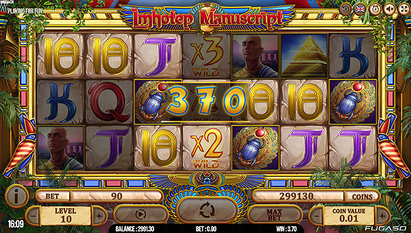 Gagner de l'argent réel sur le jeu de casino Imhotep Manuscript