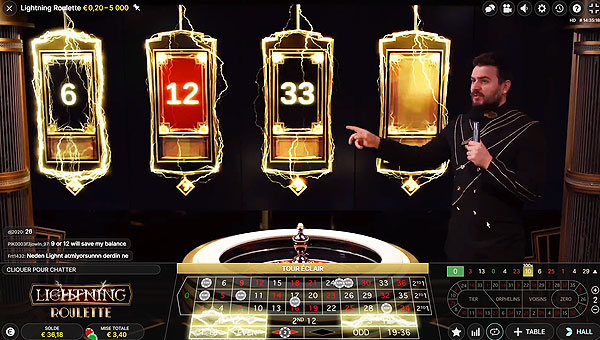 Jouer au Casino Live : Lightning Roulette en ligne