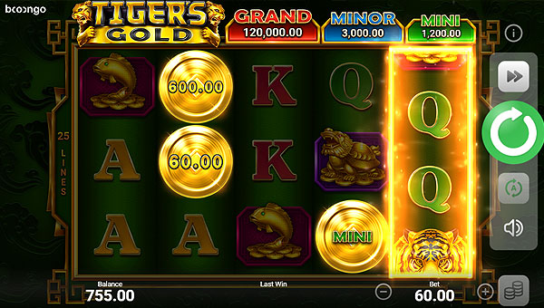 Machine à sous jackpot progressif Tiger's Gold