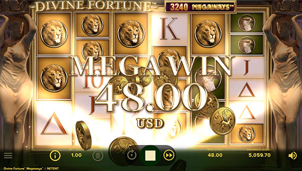 Gains Max machine à sous Divine Fortune Megaways