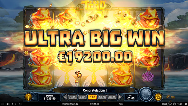 Win the jackpot on the FIre Toad Slot machine