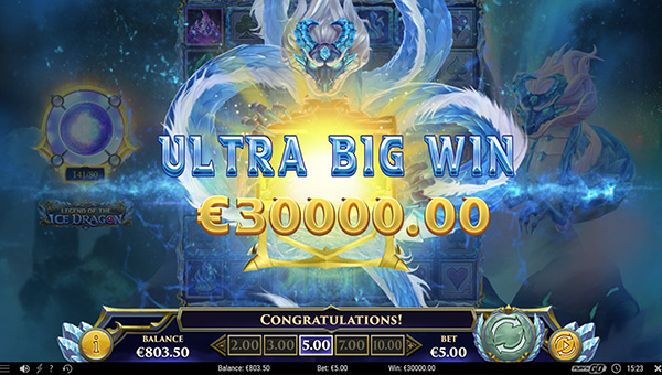 Gagner le jackpot de la machine à sous Legend of the Ice Dragon