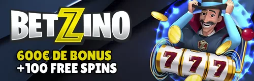 Betzino Casino en ligne : Bonus de bienvenue jusqu'à 600€ + 100 Free Spins